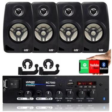 Imagem de Combo Receiver Amplificador Rc7000 Bt Som + 4 Caixas 520w - E-TECH