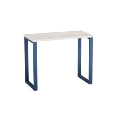 Imagem de Mesa Home Office Tubular P25 Pandin 90 CM Casablanca e Azul Del Rey