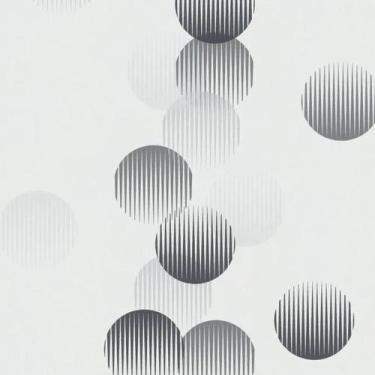 Imagem de Papel de Parede Ivy Círculos Prata 681430 - NOVAMUR