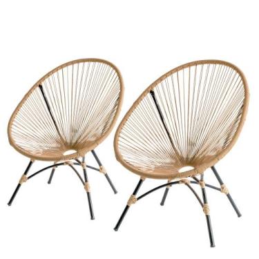 Imagem de 2 Cadeiras Kinder Acapulco Oval em Corda Sintética para Área, Varanda 