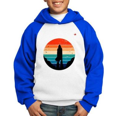 Imagem de Moletom Infantil Astronomia Vintage Sunset - Foca na Moda, Branco, Azu