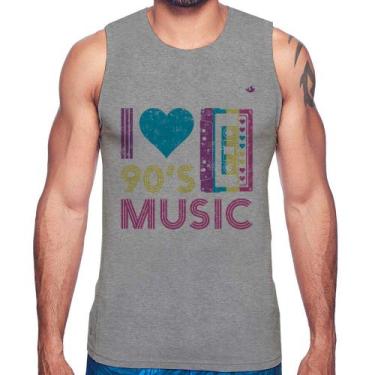 Imagem de Regata I love 90's music - Foca na Moda, Cinza, GG