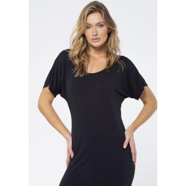 Imagem de Vestido Longo Malha Fenda na Lateral Preto - Amazonia Vital