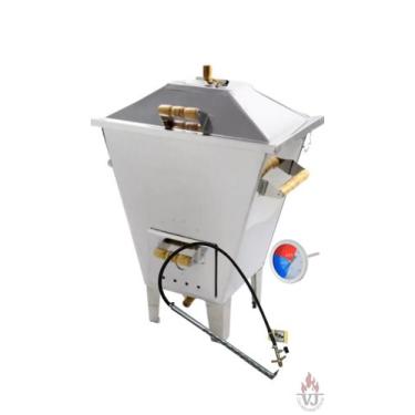 Imagem de Churrasqueira a Bafo Inox PP com Kit gás + Termômetro - VJ Churrasquei