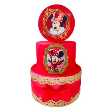 Imagem de Bolo Fake Minnie Realeza Vermelha - Catavento Festa dos Sonhos