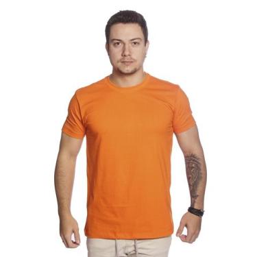 Imagem de Camiseta Basica Manga Curta Yoyo Store Lisa em Algodão, LARANJA, P
