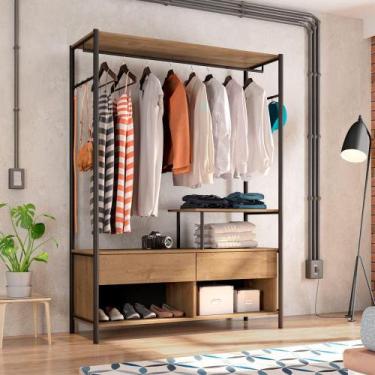 Imagem de Guarda Roupa Solteiro Closet Barcelona 8571 Preto Fosco Demolição Arte