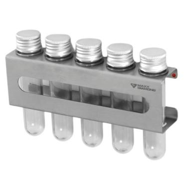 Imagem de Suporte Porta Temperos Inox com 5 Tubetes - com Dupla Face - Maxx Diam