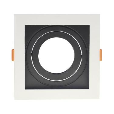 Imagem de Luminária spot embutir conecta quadrado recuado branco+preto - TASCHIB
