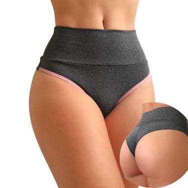 Imagem de Kit 3 Calcinha Fitness Cós Alto FIO Dental Duplo Modeladora - VIÉRE, X
