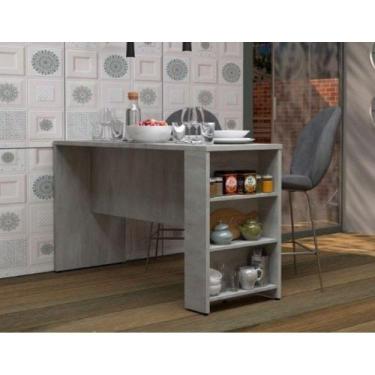 Imagem de Bancada De Cozinha Com Prateleiras Suprema Luciane Móveis Concreto