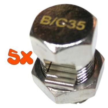 Imagem de Kit 5 Split Bolt Conector Parafuso Fendido 35mm para Emenda Cabos - 3M