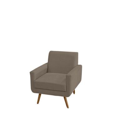 Imagem de Poltrona Decorativa Sala e Quarto Panamá Marrom Café - Meu Estofado