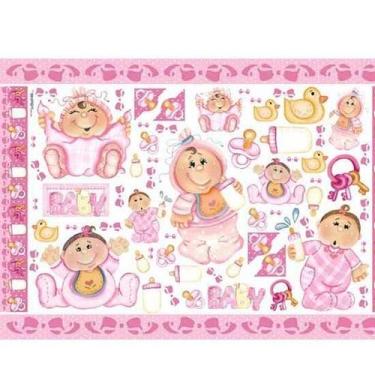 Imagem de Papel Decoupage Litoarte PD-346 Baby Girl - 50 x 34,3cm