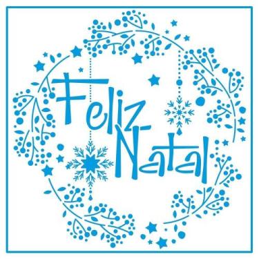 Imagem de Stencil Natal Litoarte 20 X 20 cm - STXXN - 001 Guirlanda Feliz Natal