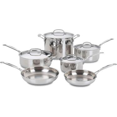 Imagem de Conjunto De Panelas Cuisinart Aço Inox Chef Classic 10 Peças - GB-7710P1