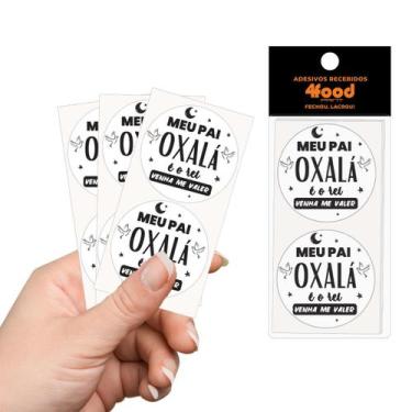 Imagem de 50 Etiquetas Adesivas  Meu Pai Oxalá  Adesivos Recebidos  4Cm - 4FOOD 