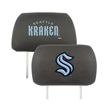 Imagem de Team ProMark FANMATS 31964 Seattle Kraken Kraken Conjunto de capa de apoio de cabeça bordado – 2 peças