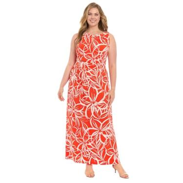 Imagem de bestmobilephonecases Morris Maxi feminino, Floral linear - vermelho/branco macio, 25 Plus Size