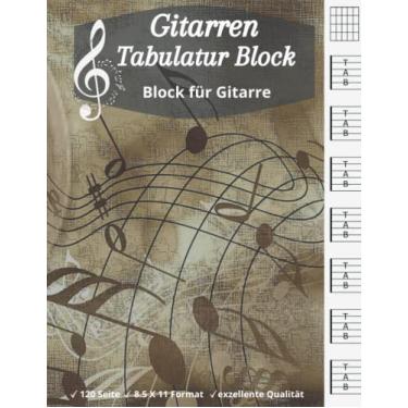 Imagem de Gitarren Tabulatur Block: 7 Tabulaturen und 6 Akkorddiagramme pro Seite. Ideal für Studenten, Amateure und Profis. Gitarrenblock-Notizbuch (120 Seiten, großes A4-Format).