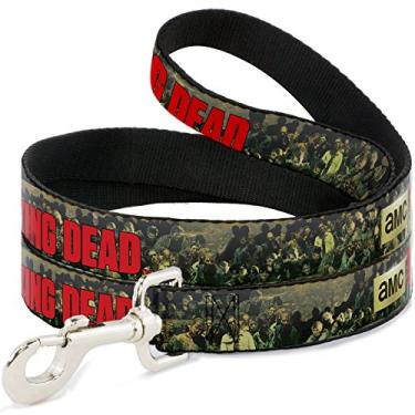 Imagem de Buckle-Down Coleira para animais de estimação - AMC-THE WALKING DEAD Zombies1 Verdes/Vermelho - 1,2 m de comprimento - 3,8 cm (1,5") de largura