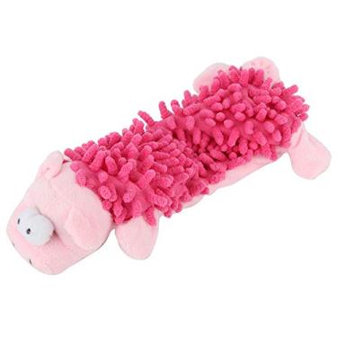 Imagem de Brinquedo de Pelúcia de Gato Pequeno Fofo Com Dispositivo de Som para Brincar e Limpeza de Dentes Molares (Porco Rosado)