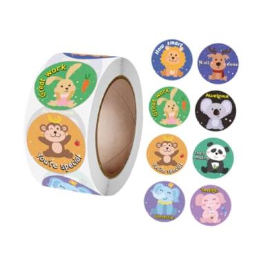 Imagem de Tachiuwa 500x Adesivos redondos de animais Adesivos de decoração Adesivos de papel Lembrancinhas de festa Adesivos de desenho animado de animais Adesivos de, B