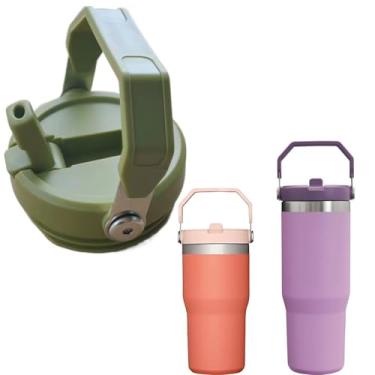Imagem de Tampa de canudo de substituição de 850 g - Apto para Stanley VERSÃO ANTIGA 590 ml, 850 g Iceflow Flip Tumbler (verde militar, 590 ml e 850 g)