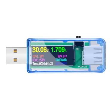 Imagem de Daconovo 13 em 1 testador USB Indicador de tensão atual Display LCD colorido Testador USB Amperímetro elétrico Medidor de energia Carga DC Multímetro digital Voltímetro Wattímetro Testador USB portáti