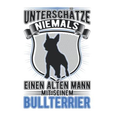 Imagem de Bullterrier Notizbuch: Bullterrier Alter Mann Miniature Bull Terrier / 6x9 Zoll / 120 karierte Seiten Seiten