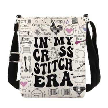 Imagem de MAOFAED Presente de ponto cruz, presente de costura, bolsa transversal feminina In My Cross Stitch, Taking Life One Stitch At A Time, Era cruzada
