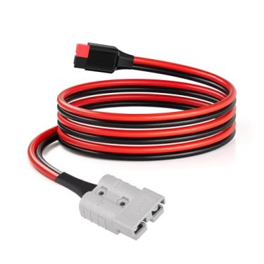 Imagem de ELFCULB Cabo de extensão Anderson da Anderson de 10 AWG, cabo conector Anderson SB50-PP45 Amp para transferência de energia de bateria de gerador portátil solar