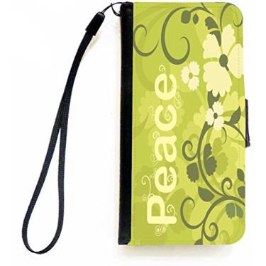 Imagem de Rikki Knight Capa carteira flip verde design paz com aba magnética para Apple iPhone 5c