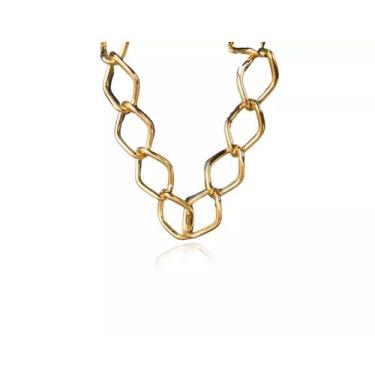 Imagem de Pulseira Elo Losango Com Fecho Boia Folheado em Ouro 18k - Floratta Jo