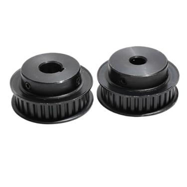 Imagem de Polia preta de aço XL17T furo de chaveta 3x1,4/4x1,8 mm largura da correia 11 mm furo 5/6/6,35/8/10/12 mm tipo BF (chaveta de 8 mm - 3 x 1,4 mm)