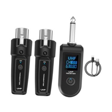 Imagem de MERIGLARE MIC Transmissor Receptor Guitar System recarregável XLR Micless System Music Equipment para amplificador de guitarra sem fio, 1 in 2