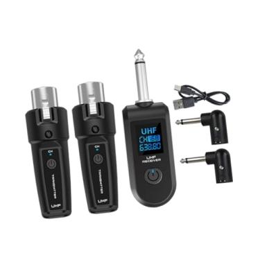 Imagem de Colaxi Receptor de transmissor de microfone XLR Mic Cordless System Mic Converter para amplificador de guitarra sem fio, 1 in 2 with Adapter