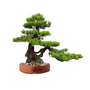 Imagem de Vaso para decoração de entrada de árvore falsa zen chinês simulação de árvore para uso interno bonsai vaso