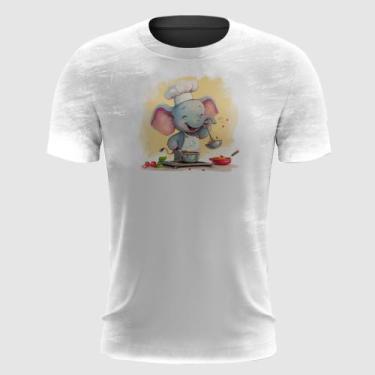 Imagem de Camiseta Elefante Fofo Cozinhando - FABRIQUETA, XG