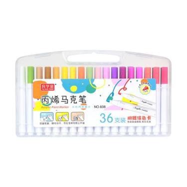 Imagem de Generic Marcadores de tinta acrílica desenhando canetas acrílicas marcadores de arte laváveis, canetas marcadoras com acrílico de caixa de armazenamento, 36 Cores