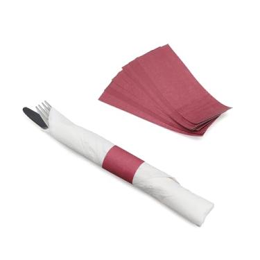 Imagem de Huron Bandas de Guardanapo de Papel, Anel Autovedante, Extra Longo 3,8 cm x 15,2 cm Borgonha (2500 peças)