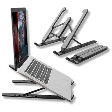 Imagem de Suporte Multifuncional De Luxo Para Notebook Ajustável Com 6 Ângulos Ajustáveis - Dobrável E Ergonômico Para Desktop Portátil Compatível Com Macbook, Ipad, Hp, Dell (ETC) 10-17" - Linha Premium