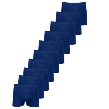 Imagem de Kit 10 Cuecas Masculinas Boxer Microfibra Huxter , Azul marinho, M