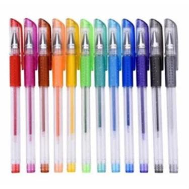 Imagem de Kit Canetas gel colorida c/ glitter e aroma de frutas, Kit 6 unidades