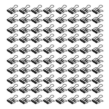 Imagem de MUNEFE 80 clipes ocos das pastas dos pces, grampos das pastas do fio do metal, grampos de papel de aperto fortes ocos do metal para o estudo do escritório em casa (MUNEFEQNTw3-12)