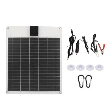 Imagem de Kit de painel solar Grcfumo 20W, painel gerador de energia solar, painel gerador de energia monocristalino de saída dupla para trailer de barco de carro RV (White)