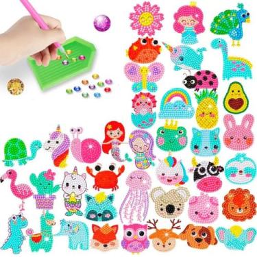 Imagem de Kit Adesivos Animais Diversos Strass Coloridos Pintura de Diamante Inf