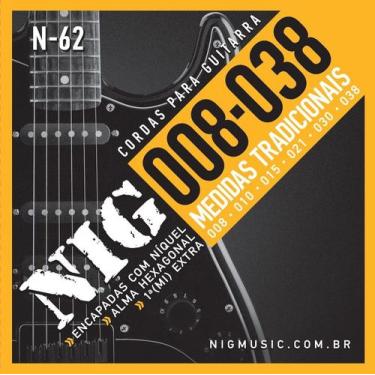 Imagem de Corda Guitarra .008/.038 Tradicional Mi Extra Palheta - NIG