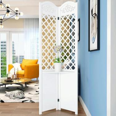 Imagem de Divisória de sala 2/4/5/7 painel branco, divisória moderna com prateleiras para casa, quarto, estúdio, escritório, restaurante, divisores de separação de quartos