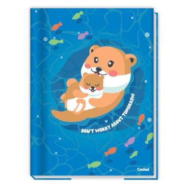 Imagem de Caderno Brochura 1/4 (A5) Tamanho Pequeno Lala Pets- 14x20,2cm - 80 Folhas Capa Dura Costurado (Azul)